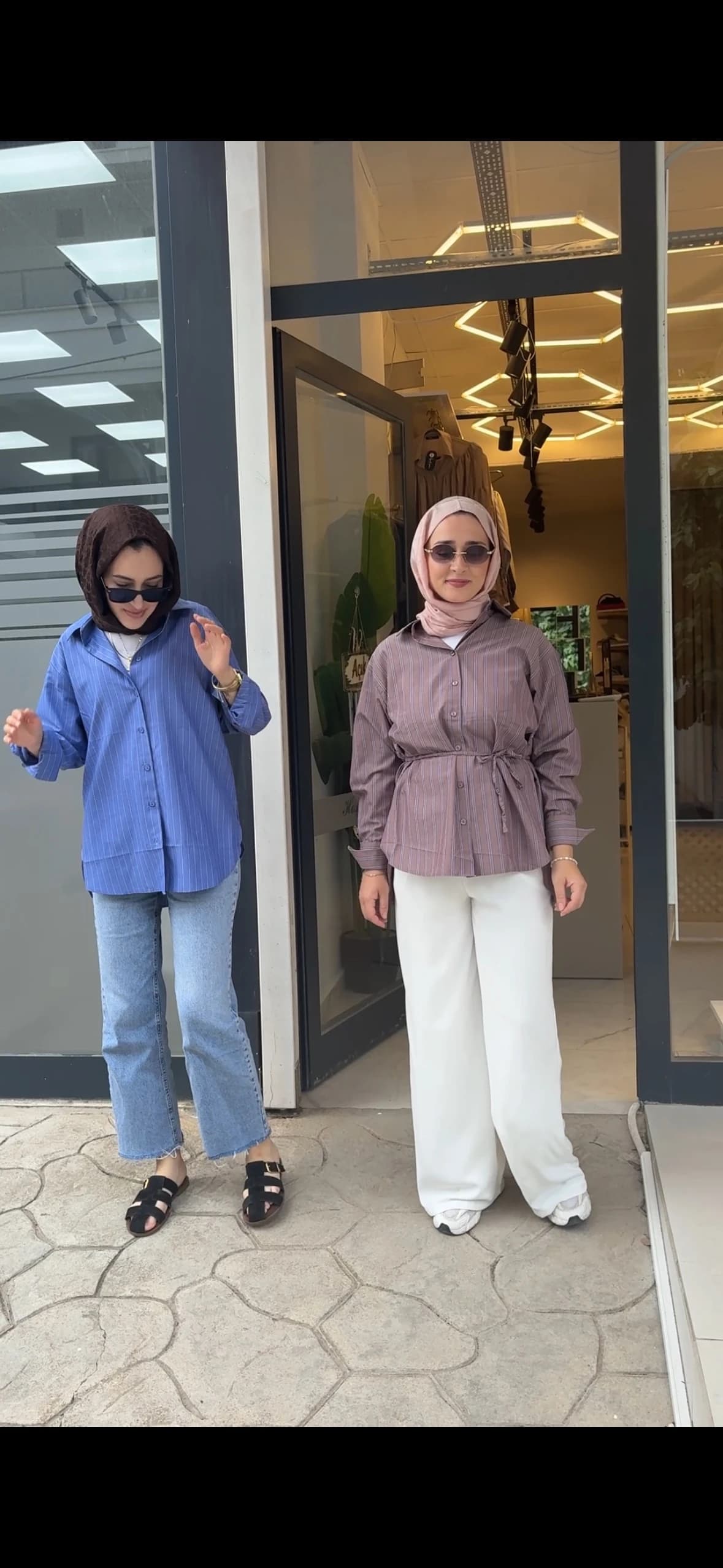 Poplin Beyaz Çizgili Mavi Gömlek
